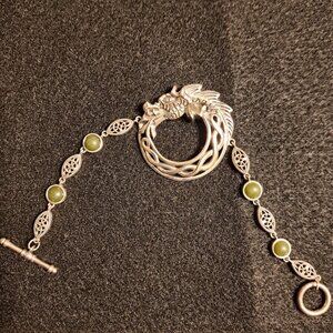 Sterling Silver and Connemara Marble Dragon Bracelet